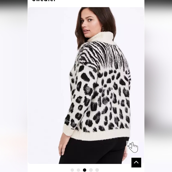 🍁🍂Nwot TORRID 3x White Mixed Animal Print Turtleneck Sweater - Picture 6 of 6